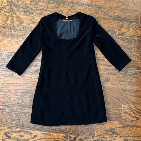 & Other Stories Open Back Party Dress in Black Velvet Size 4 - Picture 2 of 13